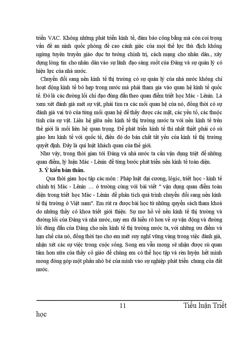 image for page Vận dụng quan điểm toàn diện trong triết học Mác - Lênin để phân tích quá trình chuyển đổi sang nền kinh tế thị trường ở Việt nam