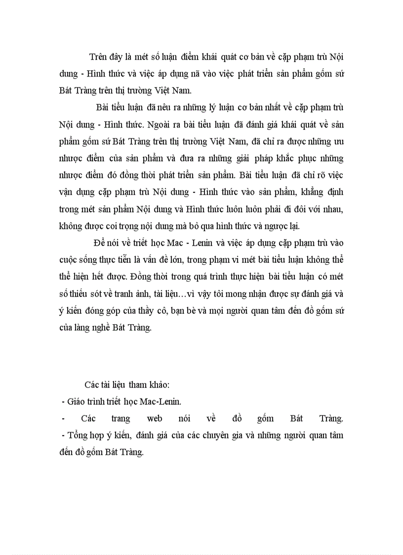 image for page Cặp phạm trù Nội dung-Hình thức và việc vận dụng nó vào việc phát triển sản phẩm gốm sứ Bát Tràng trên thị trường Việt Nam hiện nay