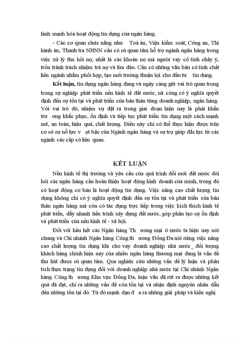image for page Giải pháp nâng cao chất lượng tín dụng khi cho vay Doanh nghiệp Nhà nưước tại Chi nhánh Ngân hàng Công thương Khu vực Đống Đa