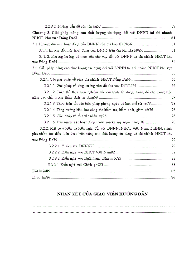 image for page Giải pháp nâng cao chất lượng tín dụng khi cho vay Doanh nghiệp Nhà nưước tại Chi nhánh Ngân hàng Công thương Khu vực Đống Đa