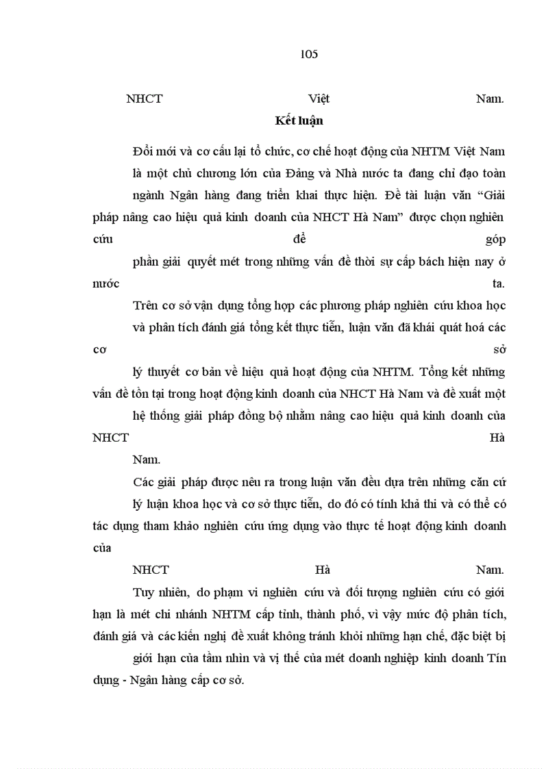 image for page Giải pháp nâng cao hiệu quả kinh doanh của Ngân hàng công thương Hà Nam