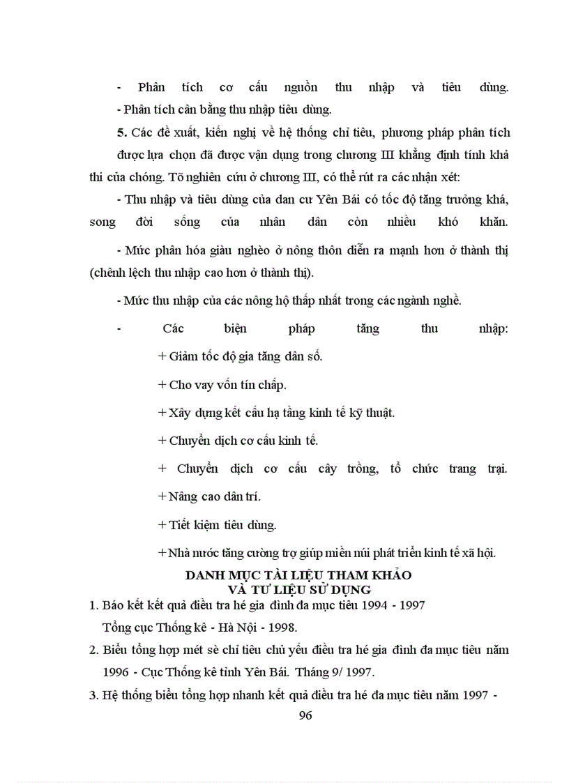 image for page Vận dụng một số phương pháp thống kê để phân tích thu nhập và tiêu dùng của dân cư tỉnh Yên Bái