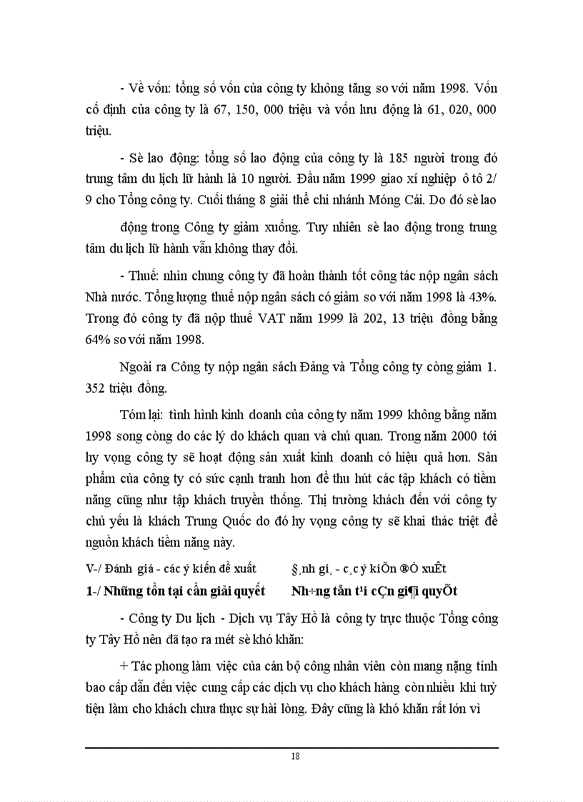 image for page Thực trạng hoạt động kinh doanh của Công ty du lịch - dịch vụ Tây Hồ