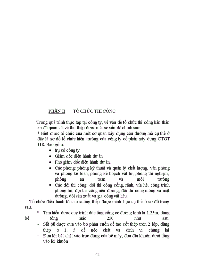image for page Tổ chức thi công Công ty cổ phần xây dựng công trình giao thông 118