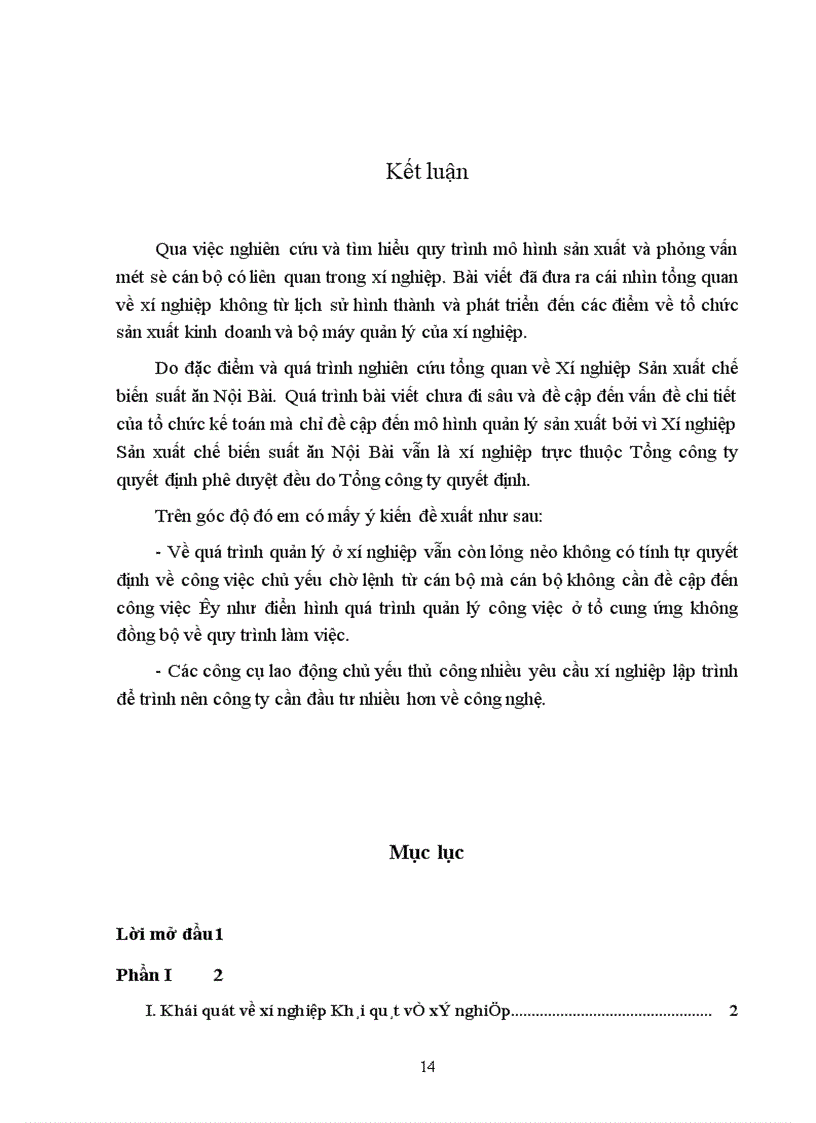 image for page Đặc điểm tổ chức sản xuất và quy trình công nghệ sản xuất chế biến sản phẩm ở Xí nghiệp Sản xuất chế biến suất ăn Nội Bài