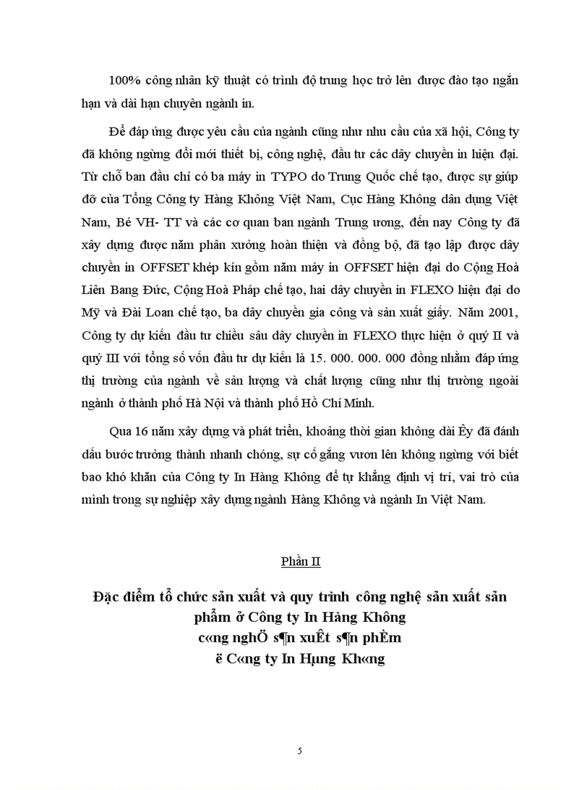 image for page Đặc điểm tổ chức sản xuất và quy trình của Công ty In Hàng Không