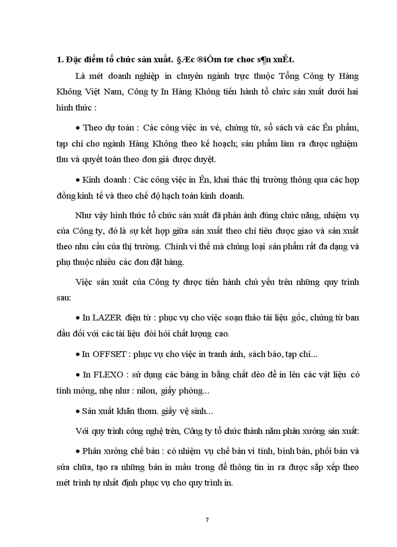 image for page Đặc điểm tổ chức sản xuất và quy trình của Công ty In Hàng Không