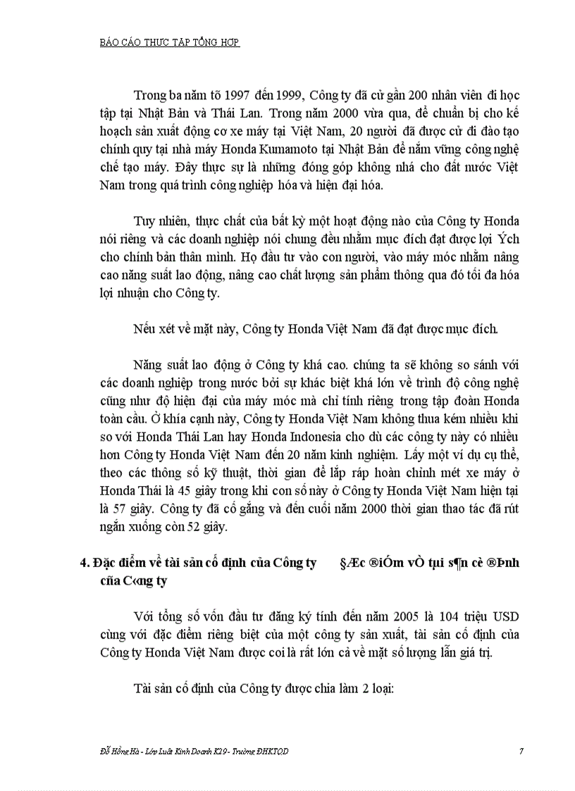 image for page Sự hình thành, phát triển, những đặc điểm, những khó khăn và thuận lợi của tình hình sản xuất kinh doanh của công ty liên doanh Honda Việt Nam trong những năm qua