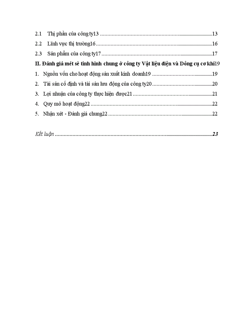 image for page Đánh giá một số tình hình chung ở công ty Vật liệu điện và dụng cụ cơ khí