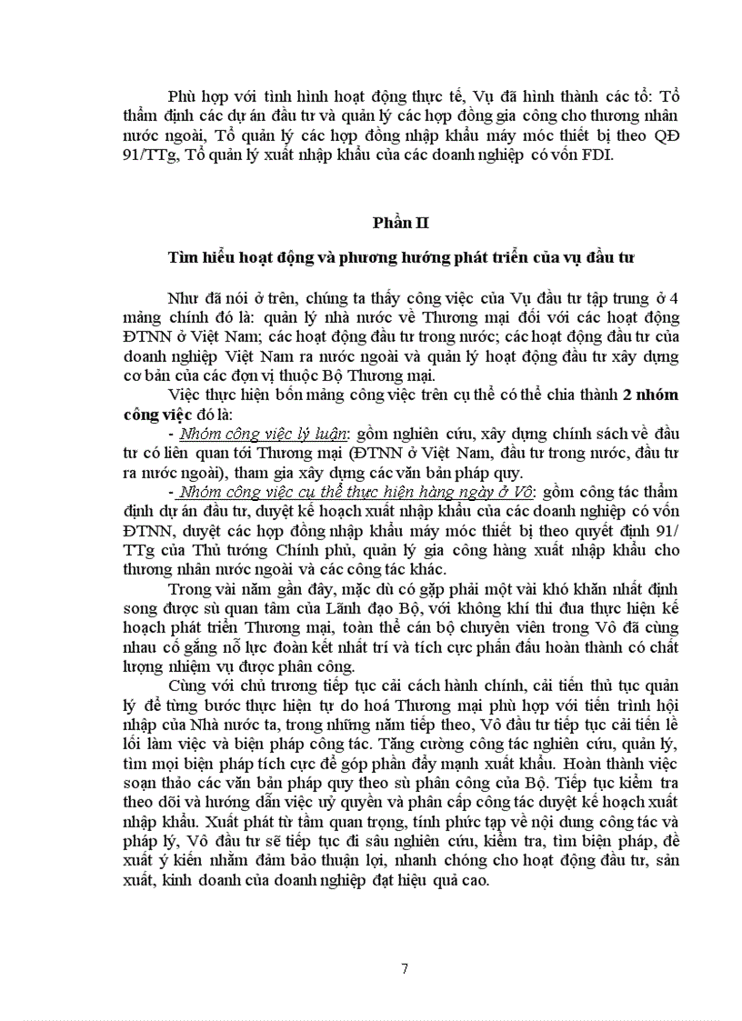 image for page Tìm hiểu hoạt động và phương hướng phát triển của vụ đầu tư- Bộ Thương mại