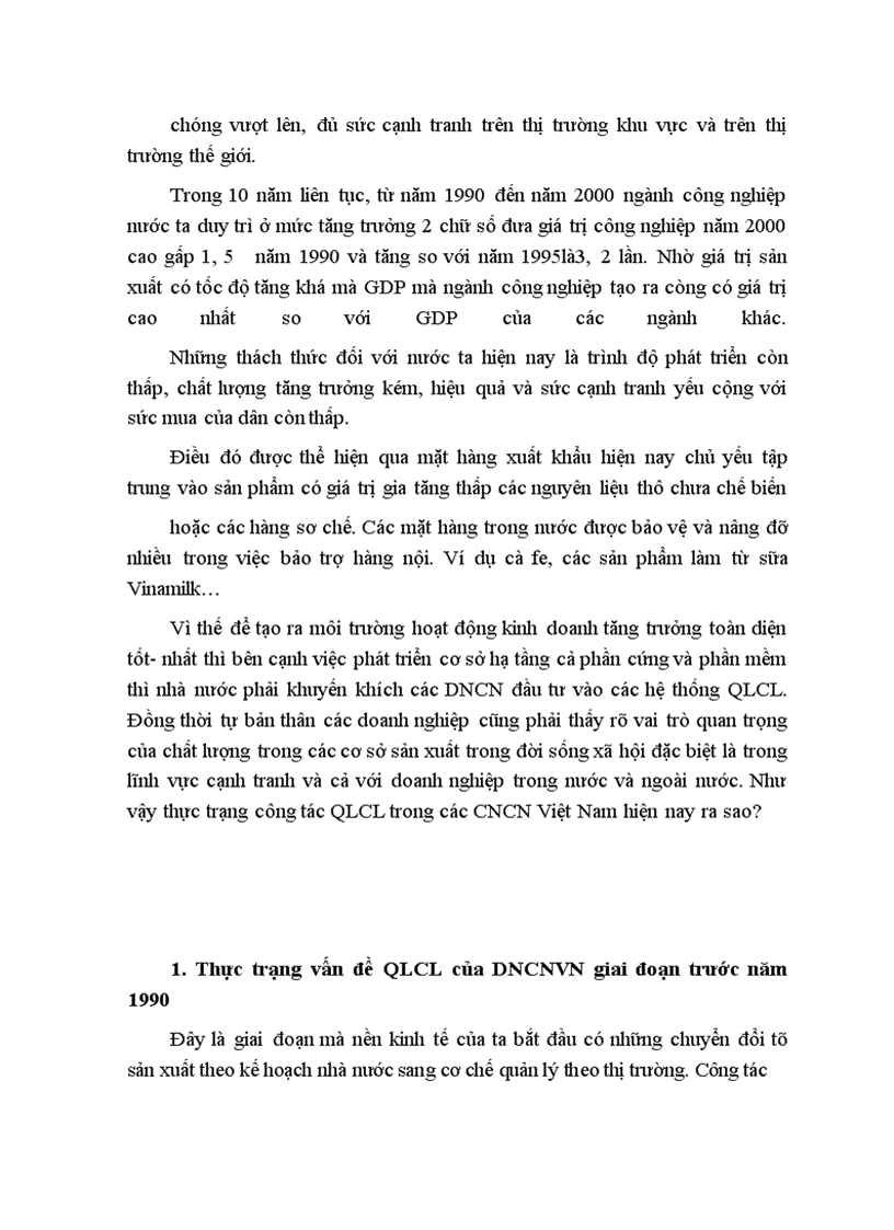 image for page Quản lý chất lượng - thực trạng và một số giải pháp nhằm áp dụng một cách hợp lý và hiệu quả hệ thống quản trị chất lượng trong các doanh nghiệp công nhân Việt Nam
