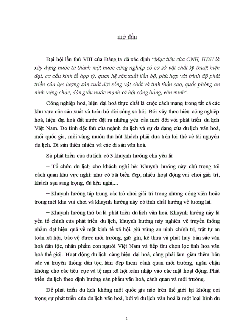image for page Vấn đề phát triển du lịch văn hóa trong thời kỳ đẩy mạnh công nghiệp hóa, hiện đại hóa.