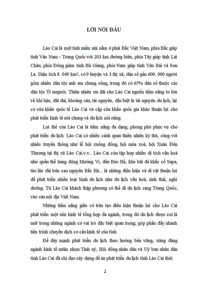 image for page Điều chỉnh hoạch tổng thể phát triển du lịch tỉnh Lào Cai thời kỳ 2000 - 2010 - định hướng đến năm 2020.