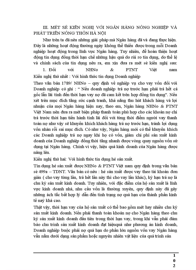 image for page Thực trạng tín dụng và rủi ro tín dụng tại ngân hàng nông nghiệp & phát triển Hà Nội