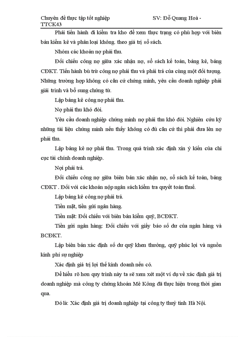 image for page Tư vấn xác định giá trị doanh nghiệp tại công ty chứng khoán Mê Kông.Thực trạng và giải pháp