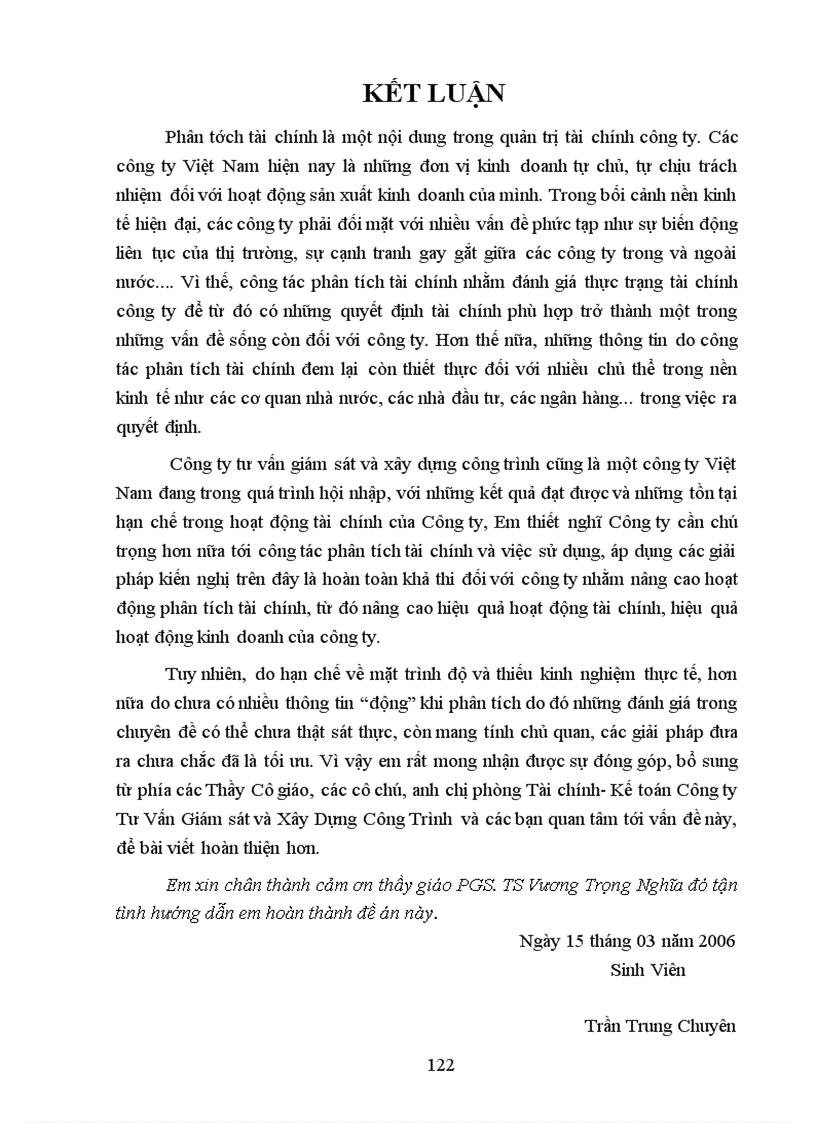 image for page Phân tích tình hình tài chính Công ty tư vấn giám sát và xây dựng công trình