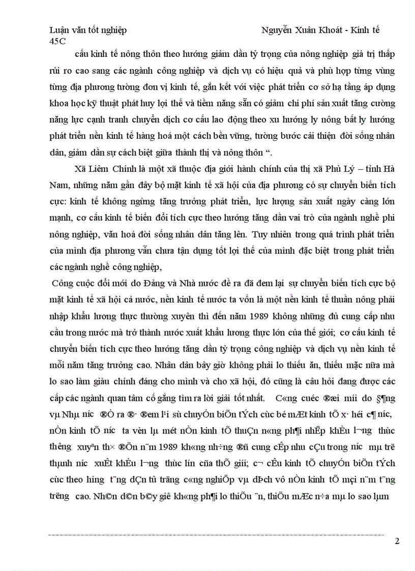 image for page Nghiên cứu thực trạng và đề xuất được một số giải pháp cho sự phát triển của các ngành nghề trong hộ nông dân trên địa bàn xã liêm chính- Thị xã Phủ Lý-tỉnh Hà Nam trong thời gian ba năm qua 2001- 2003.