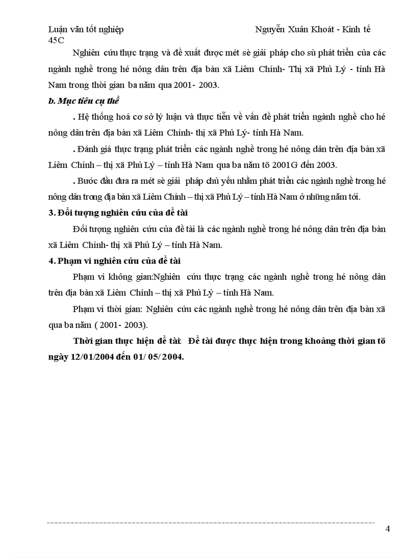 image for page Nghiên cứu thực trạng và đề xuất được một số giải pháp cho sự phát triển của các ngành nghề trong hộ nông dân trên địa bàn xã liêm chính- Thị xã Phủ Lý-tỉnh Hà Nam trong thời gian ba năm qua 2001- 2003.