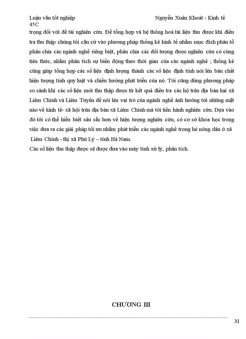 image for page Nghiên cứu thực trạng và đề xuất được một số giải pháp cho sự phát triển của các ngành nghề trong hộ nông dân trên địa bàn xã liêm chính- Thị xã Phủ Lý-tỉnh Hà Nam trong thời gian ba năm qua 2001- 2003.