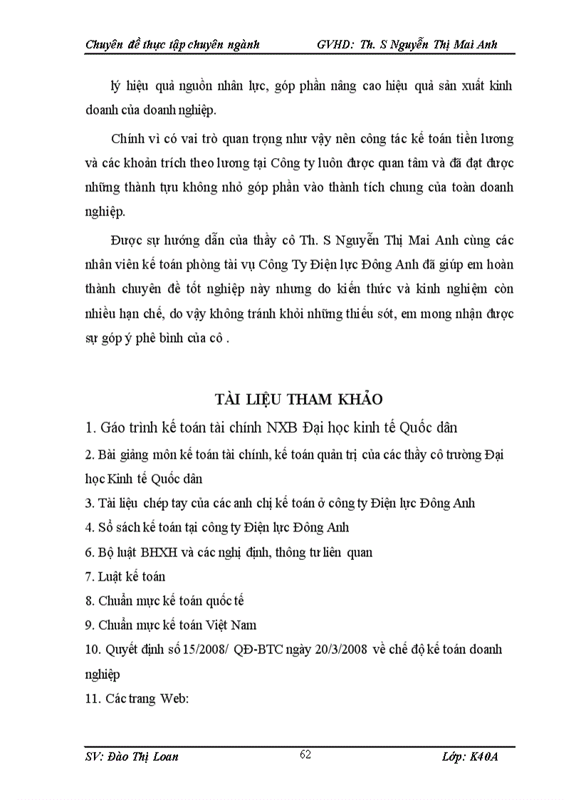 image for page Thực trạng hạch toán tiền lương và các khoản trích theo lương tại công ty Điện lực Đông Anh