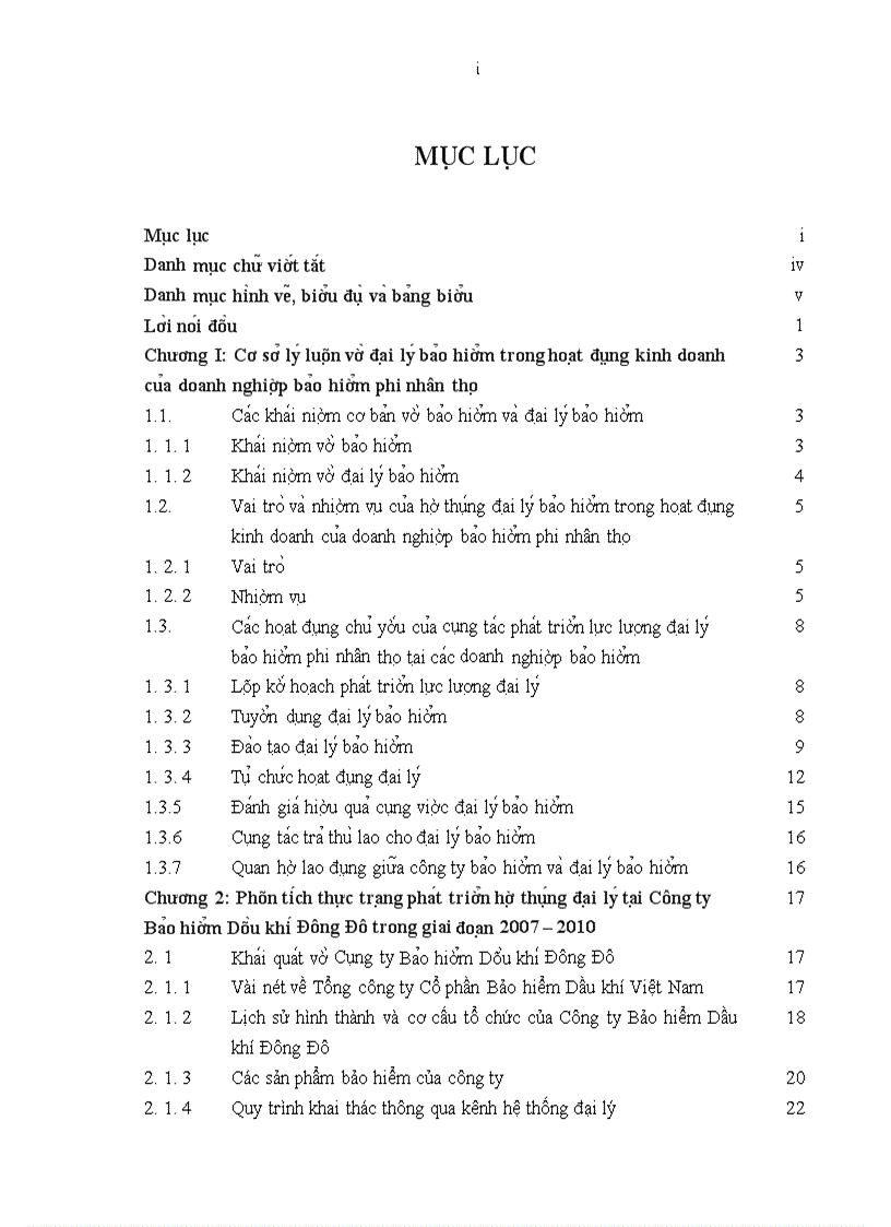 image for page Phân tích thực trạng phát triển hệ thống đại lý tại Công ty Bảo hiểm Dầu khí Đông Đô trong giai đoạn 2007 – 2010