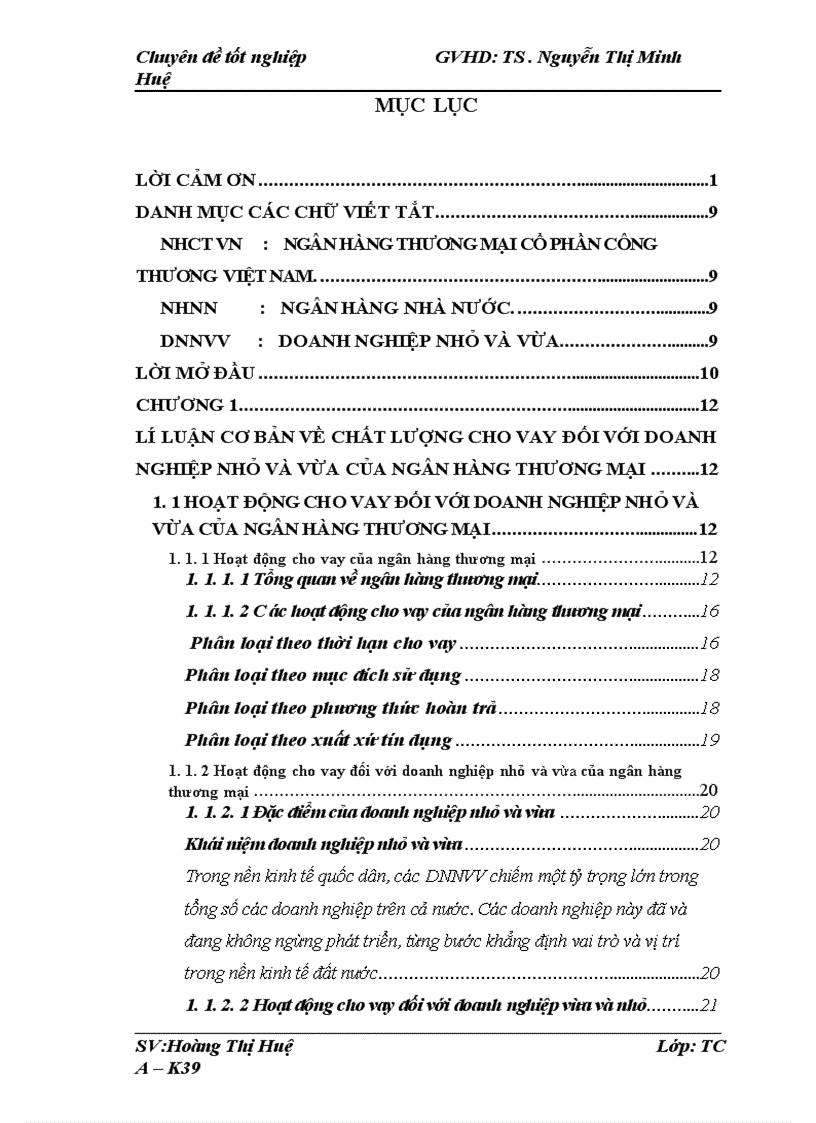 image for page Nâng cao chất lượng cho vay đối với doanh nghiệp nhỏ và vừa tại ngân hàng Thương mại cổ phần Công Thương Việt Nam chi nhánh Quang Trung