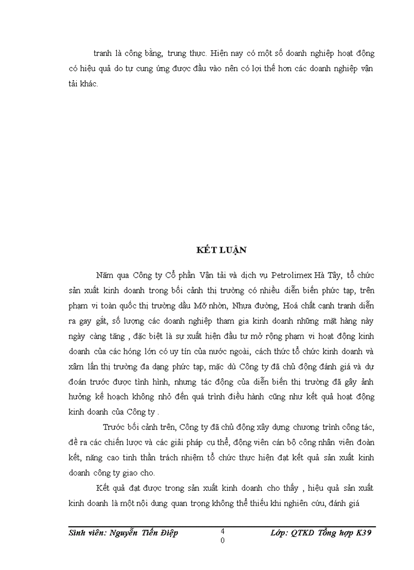 image for page Phân tích thực trạng và hiệu quả hoạt động kinh doanh của công ty cổ phần vận tải và dịch vụ petrolimex hà tây