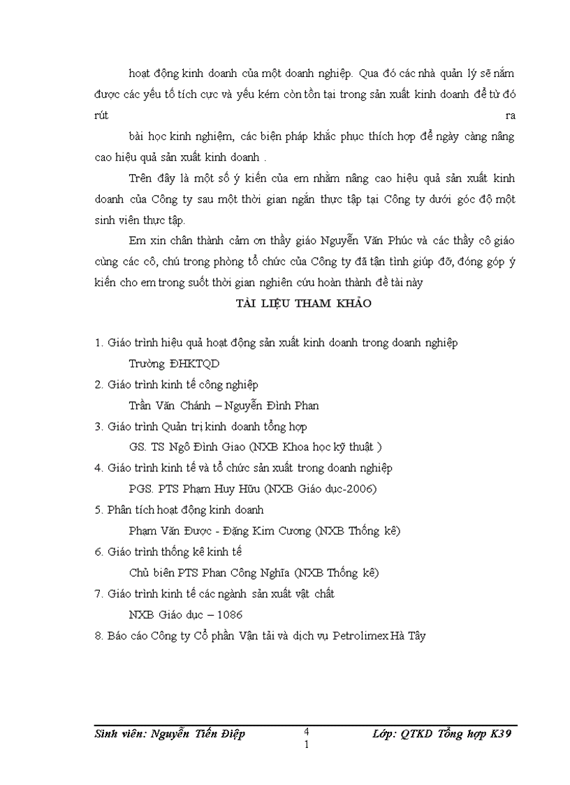 image for page Phân tích thực trạng và hiệu quả hoạt động kinh doanh của công ty cổ phần vận tải và dịch vụ petrolimex hà tây