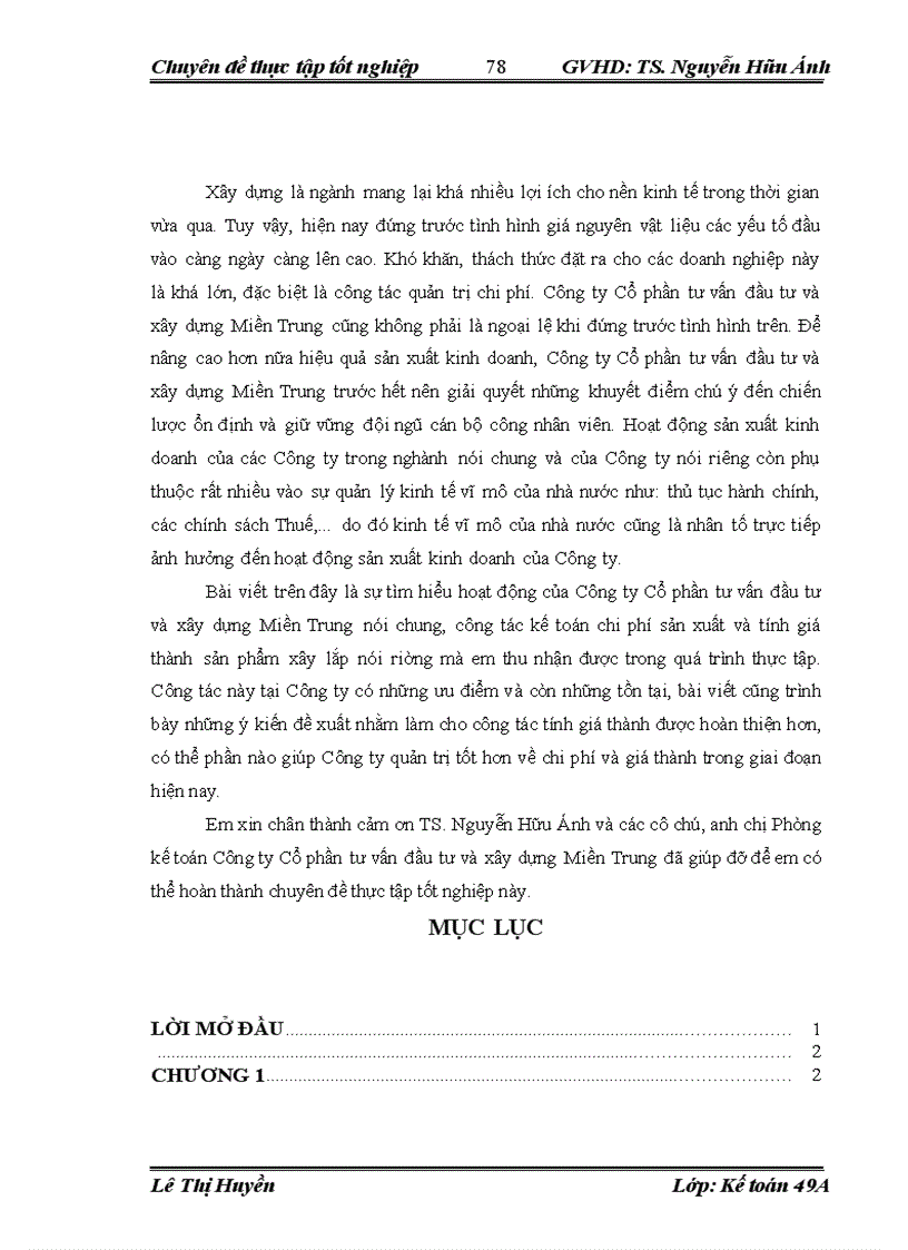 image for page Hoàn thiện Kế toán chi phí sản xuất và tính giá thành sản phẩm tại Công ty Cổ phần tư vấn đầu tư và xây dựng Miền Trung