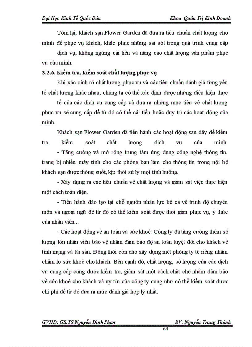 image for page Thực trạng và giải pháp chủ yếu nhằm nâng cao chất lượng phục vụ trong kinh doanh khách sạn tại Công ty TNHH HOA MAI – Khách sạn FLOWER GARDE