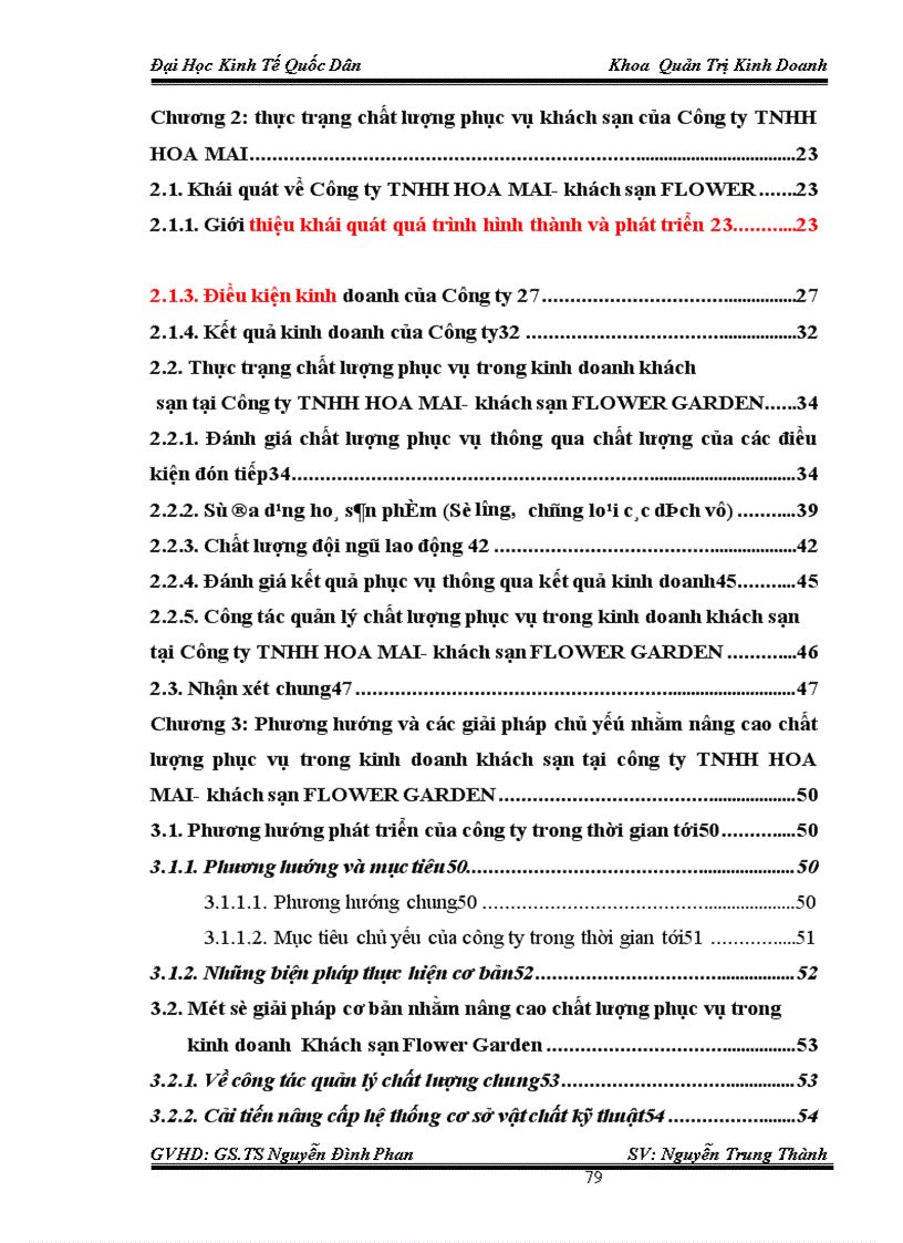 image for page Thực trạng và giải pháp chủ yếu nhằm nâng cao chất lượng phục vụ trong kinh doanh khách sạn tại Công ty TNHH HOA MAI – Khách sạn FLOWER GARDE