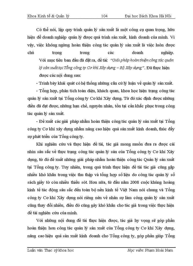 image for page Giải pháp hoàn thiện công quản lý sản xuất tại Tổng công ty Cơ khí Xây dựng (COMA)