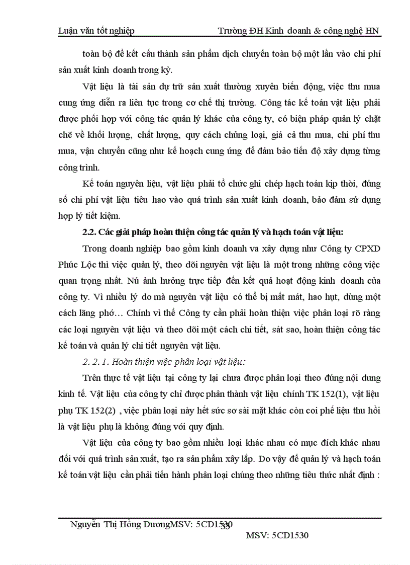 image for page Thực trạng công tác kế toán nguyên liệu, vật liệu tại Công ty CPXD Phúc Lộc