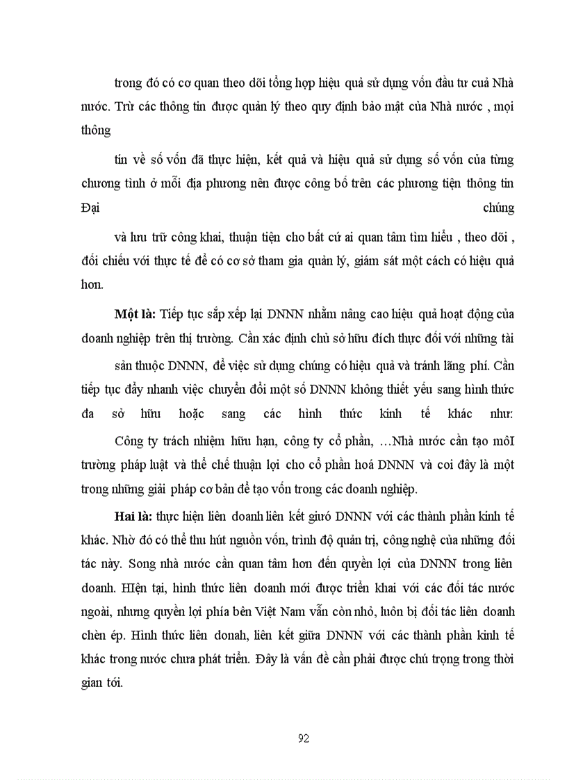 image for page Một số giải pháp nhằm tăng cường huy động và nâng cao hiệu quả sử dụng vốn trong các doanh nghiệp nhà nước ở VN