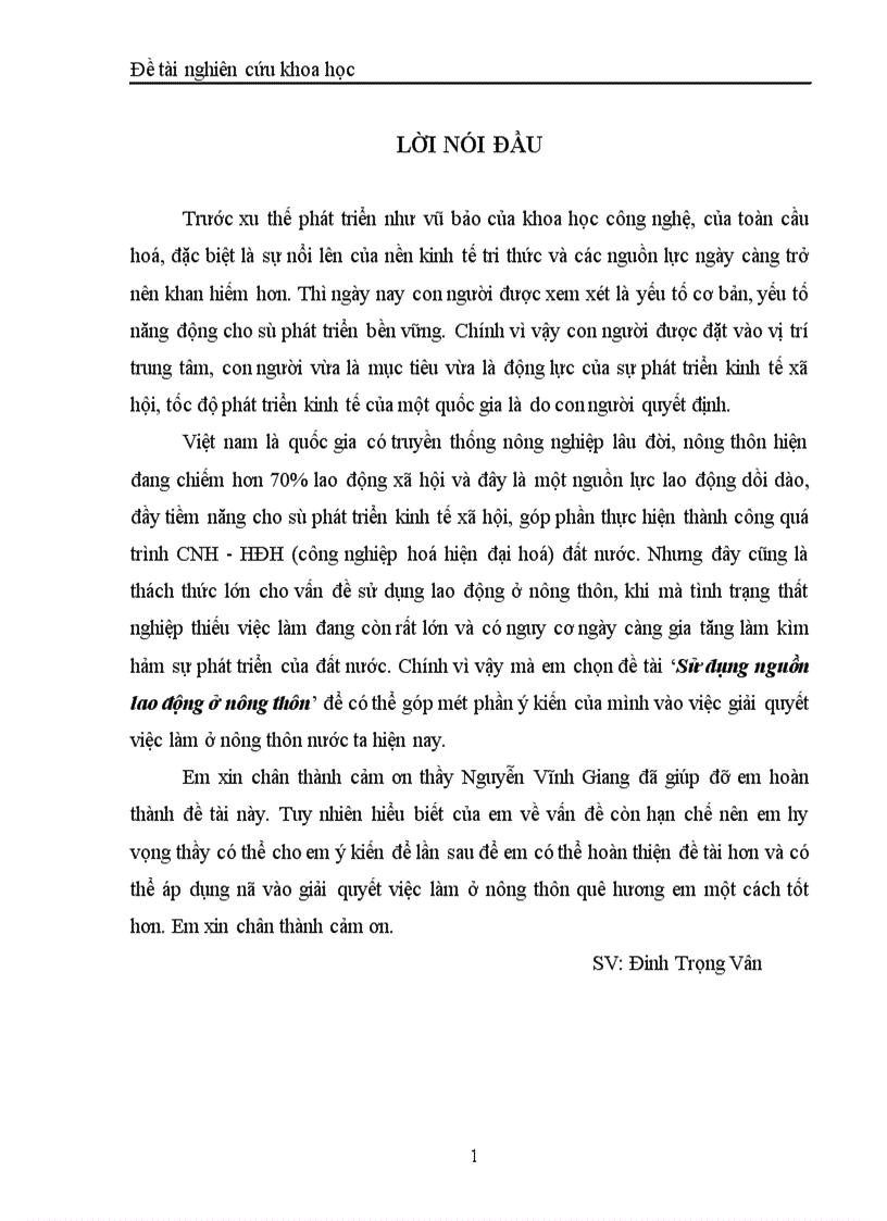 image for page Sử dụng nguồn lao động ở nông thôn Đề tài nghiên cứu