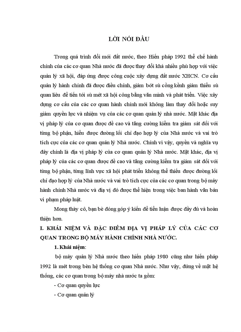 image for page Đặc điểm địa vị pháp lý của các cơ quan trong bộ máy hành chính nhà nước