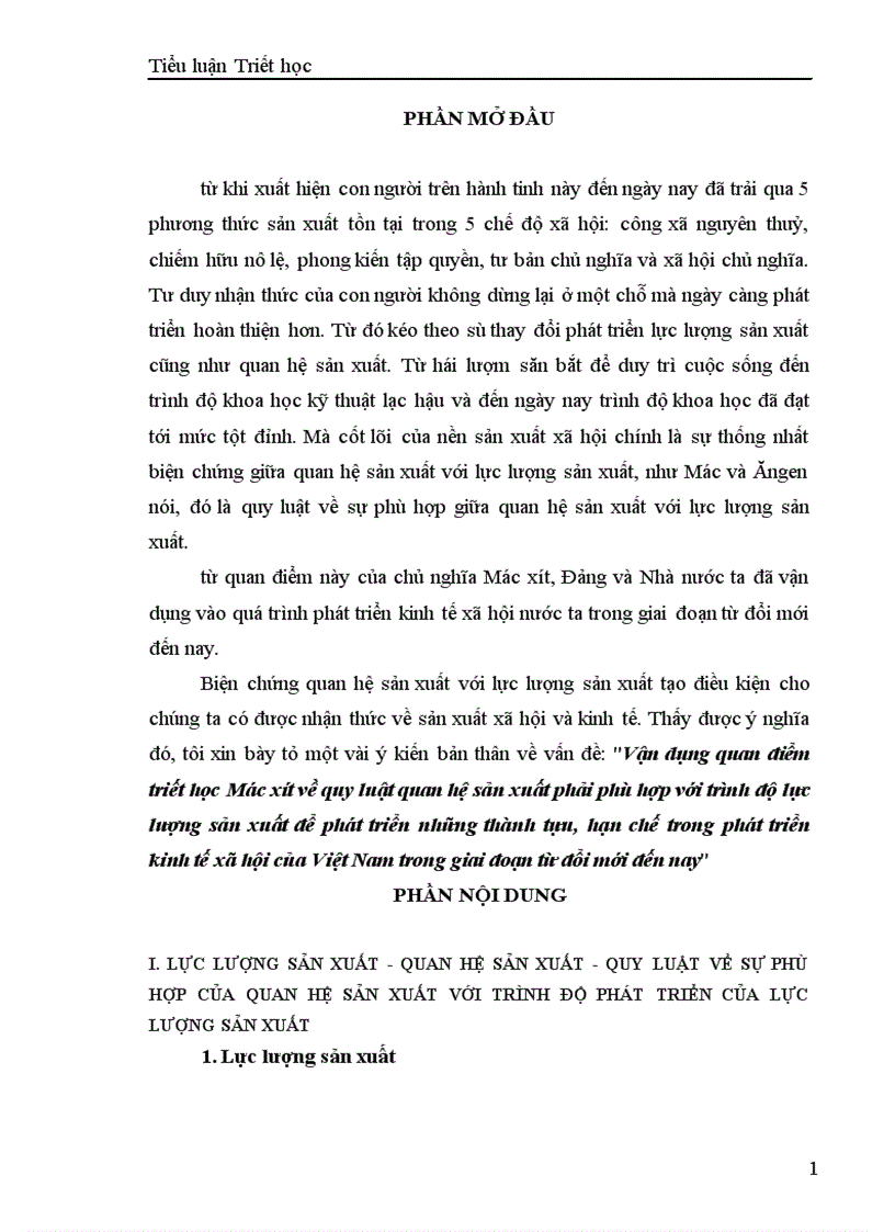 image for page Vận dụng quan điểm triết học Mác xít về quy luật quan hệ sản xuất phải phù hợp với trình độ lực lượng sản xuất để phát triển những thành tựu, hạn chế trong phát triển kinh tế x• hội của Việt Nam trong giai đoạn từ đổi mới đến nay