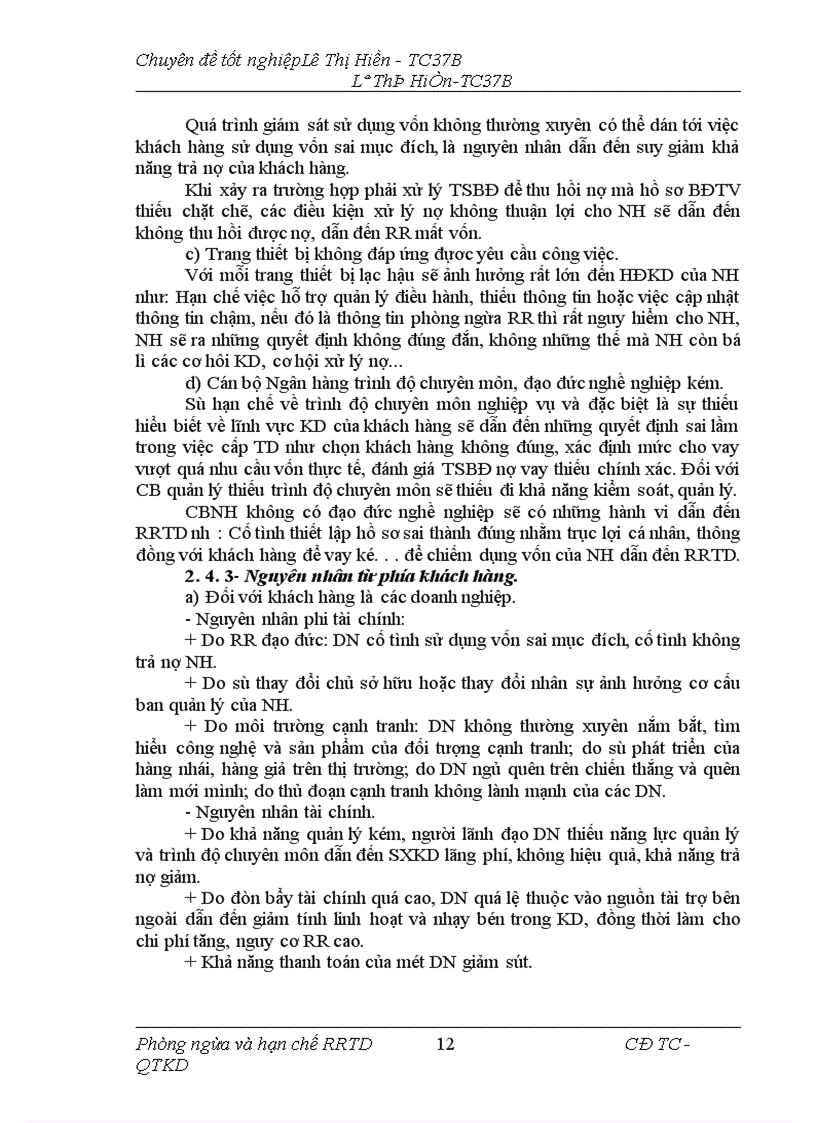 image for page Giải pháp phòng ngừa và hạn chế rủi ro tín dụng tại NHNo&PTNT Huyện Như Xuân Tỉnh Thanh Hoá
