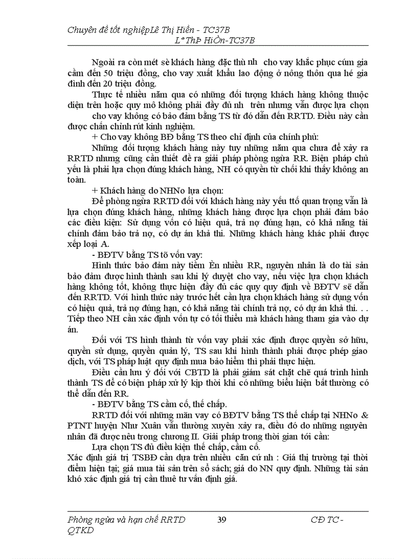 image for page Giải pháp phòng ngừa và hạn chế rủi ro tín dụng tại NHNo&PTNT Huyện Như Xuân Tỉnh Thanh Hoá