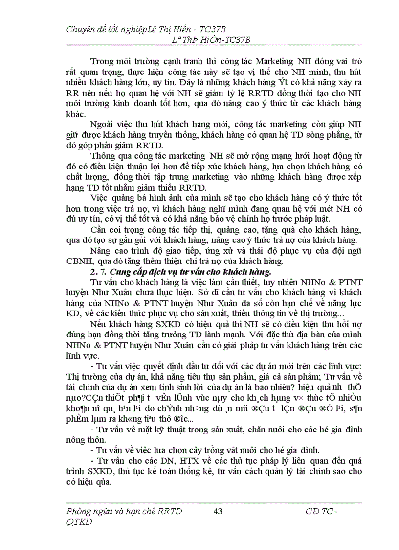 image for page Giải pháp phòng ngừa và hạn chế rủi ro tín dụng tại NHNo&PTNT Huyện Như Xuân Tỉnh Thanh Hoá