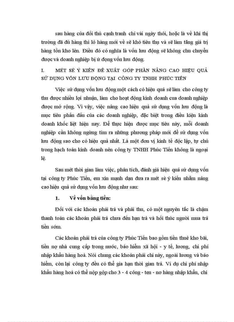 image for page Vốn lưu động và các biên pháp nâng cao hiệu quả sử dụng vốn lưu động tại công ty TNHH Phúc Tiến