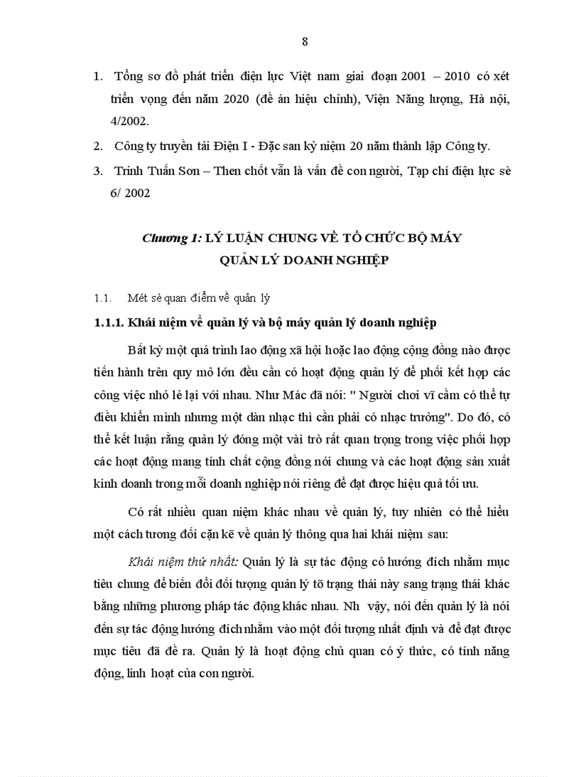 image for page Một số biện pháp nhằm hoàn thiện bộ máy quản lý của Công ty truyền tải Điện 1