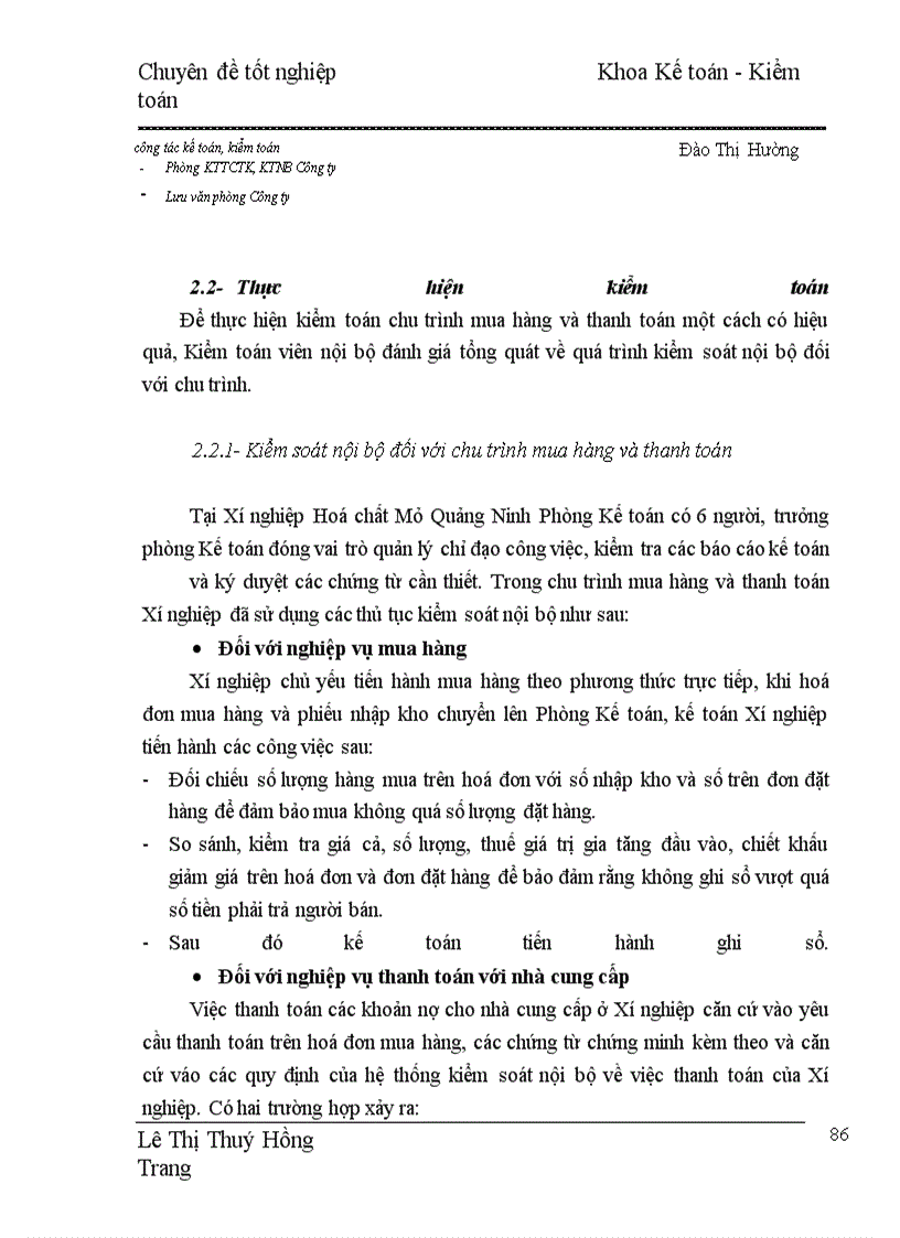 image for page Hoàn thiện kiểm toán chu trình mua hàng và thanh toán trong Kiểm toán Báo cáo tài chính do Phòng Kiểm toán nội bộ thực hiện tại Công ty Hoá Chất Mỏ