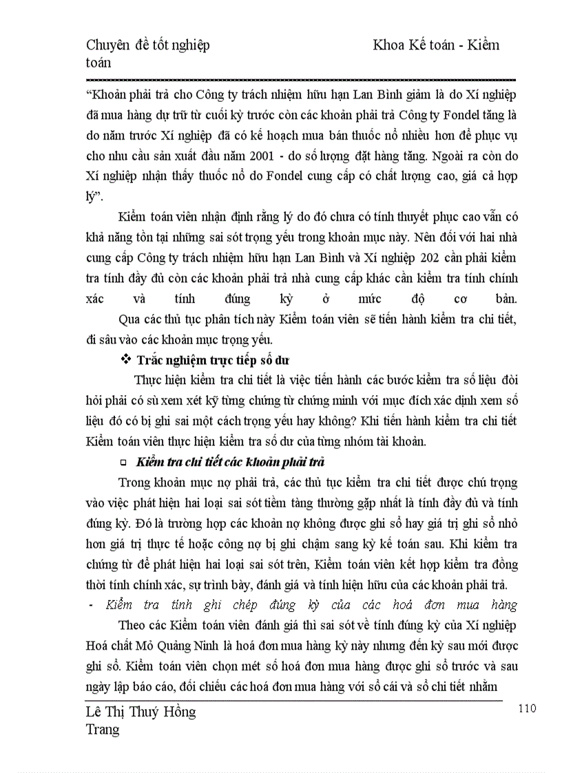 image for page Hoàn thiện kiểm toán chu trình mua hàng và thanh toán trong Kiểm toán Báo cáo tài chính do Phòng Kiểm toán nội bộ thực hiện tại Công ty Hoá Chất Mỏ