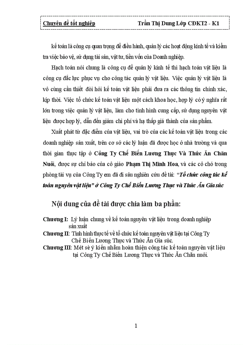 image for page Tình hình thực về tổ chức kế toán NVL tại Công ty chế biến lương thực và thức ăn gia súc Thái Bình