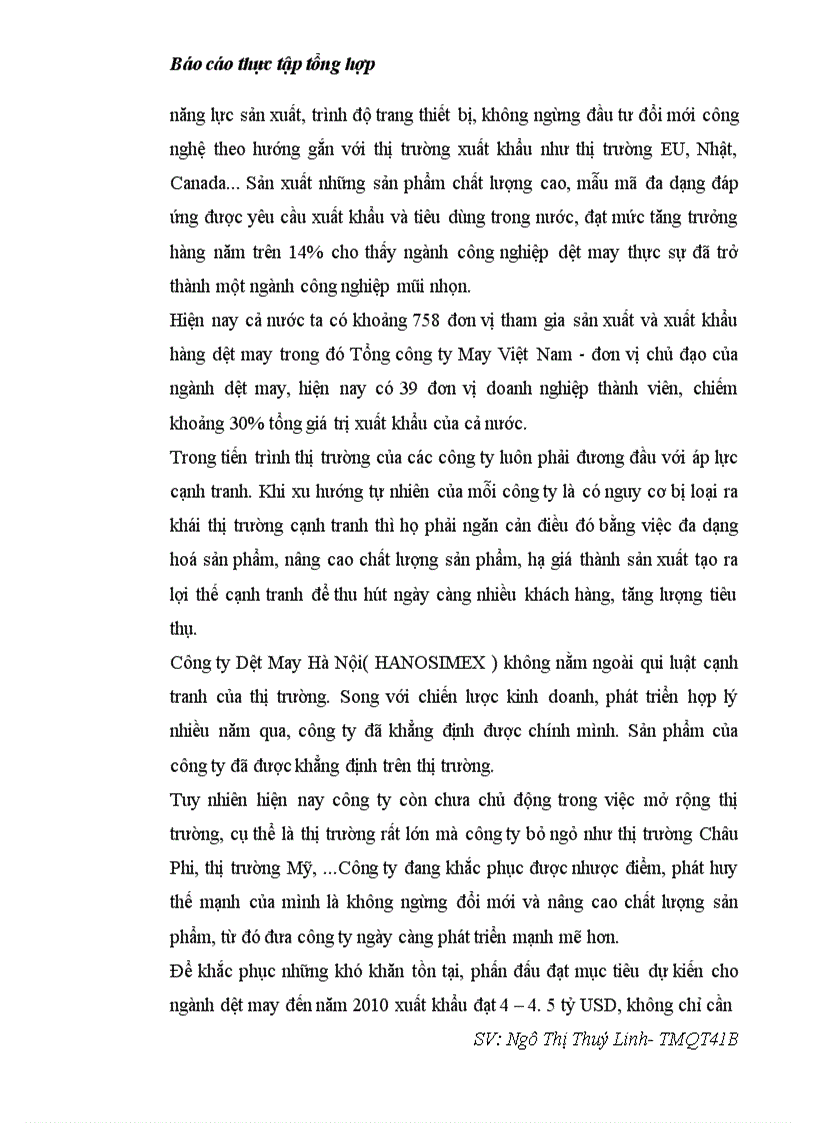 image for page Báo cáo thực tập tại Công ty dệt may Hà Nội ( Hanosimex)