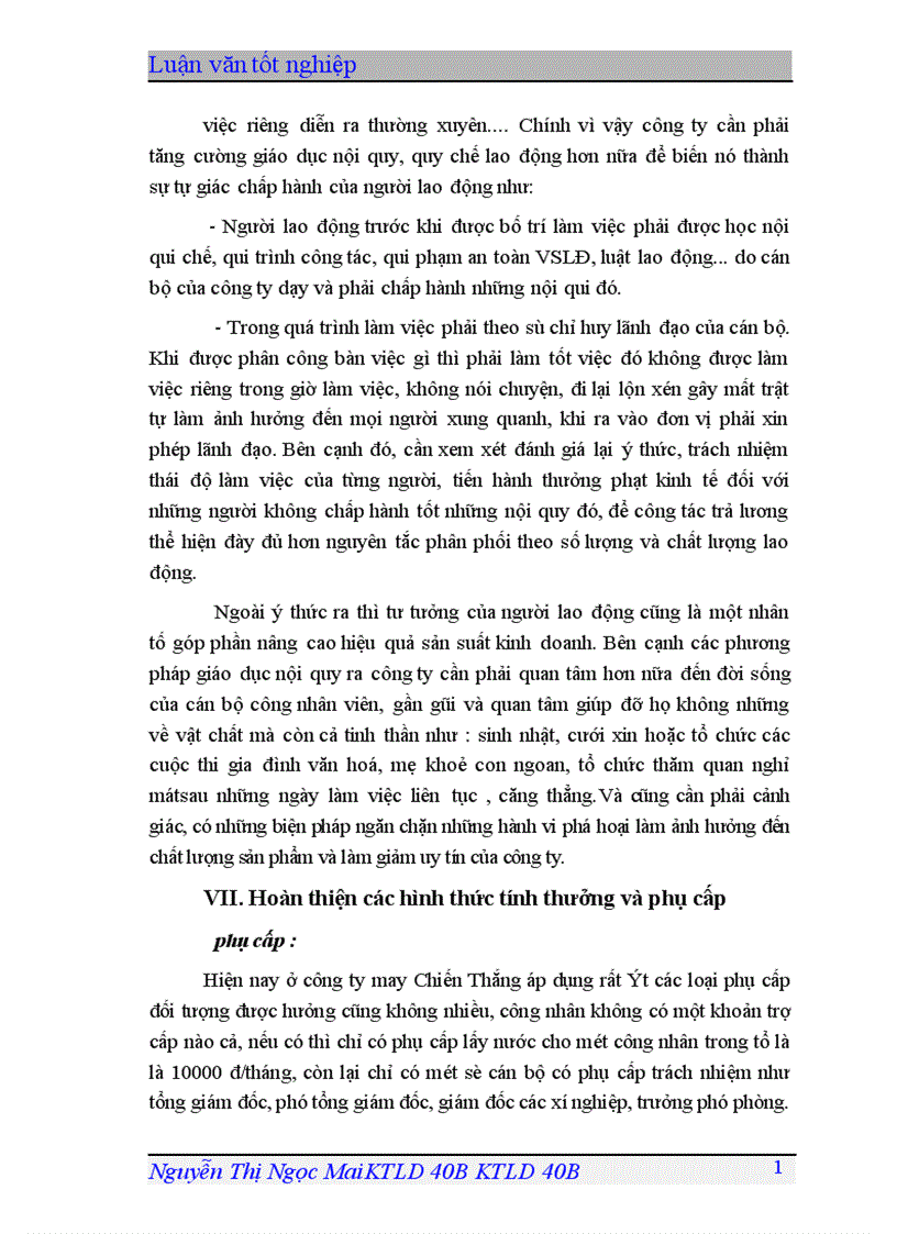image for page Một số giải pháp hoàn thiện các hình thức trả lương, trả thưởng ở Công ty May Chiến Thắng.
