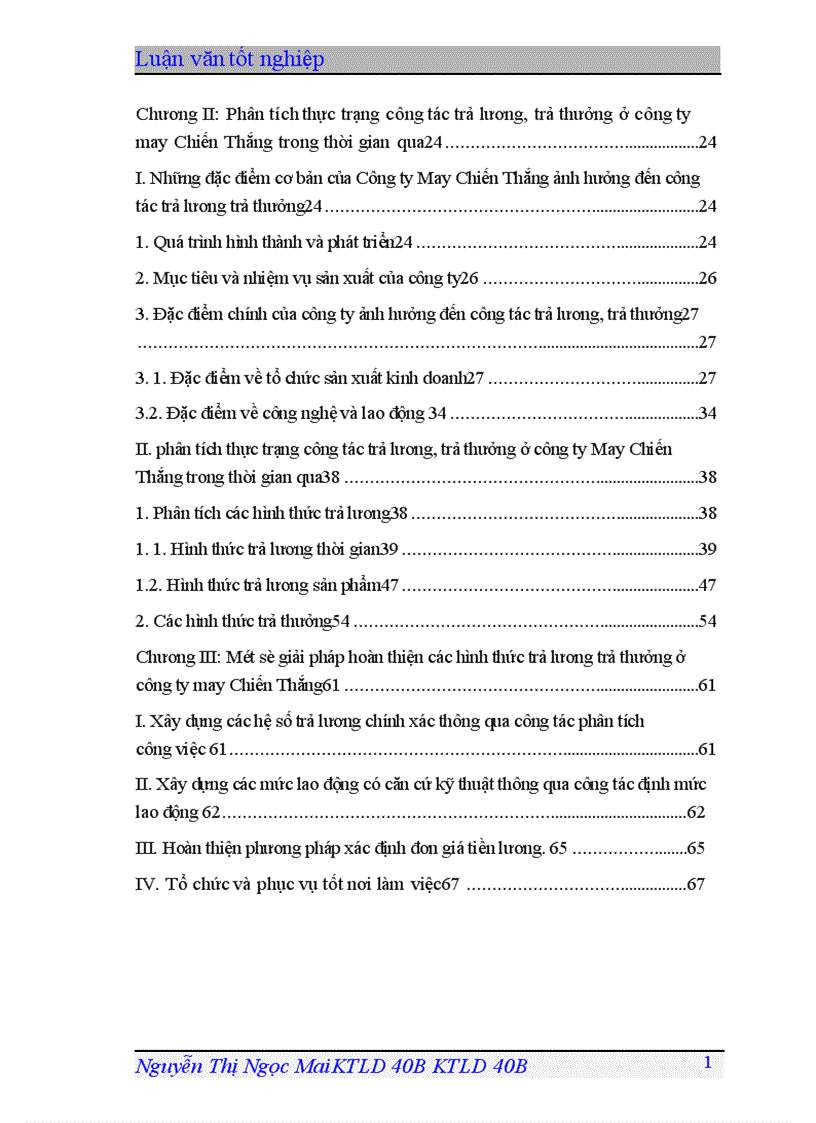 image for page Một số giải pháp hoàn thiện các hình thức trả lương, trả thưởng ở Công ty May Chiến Thắng.