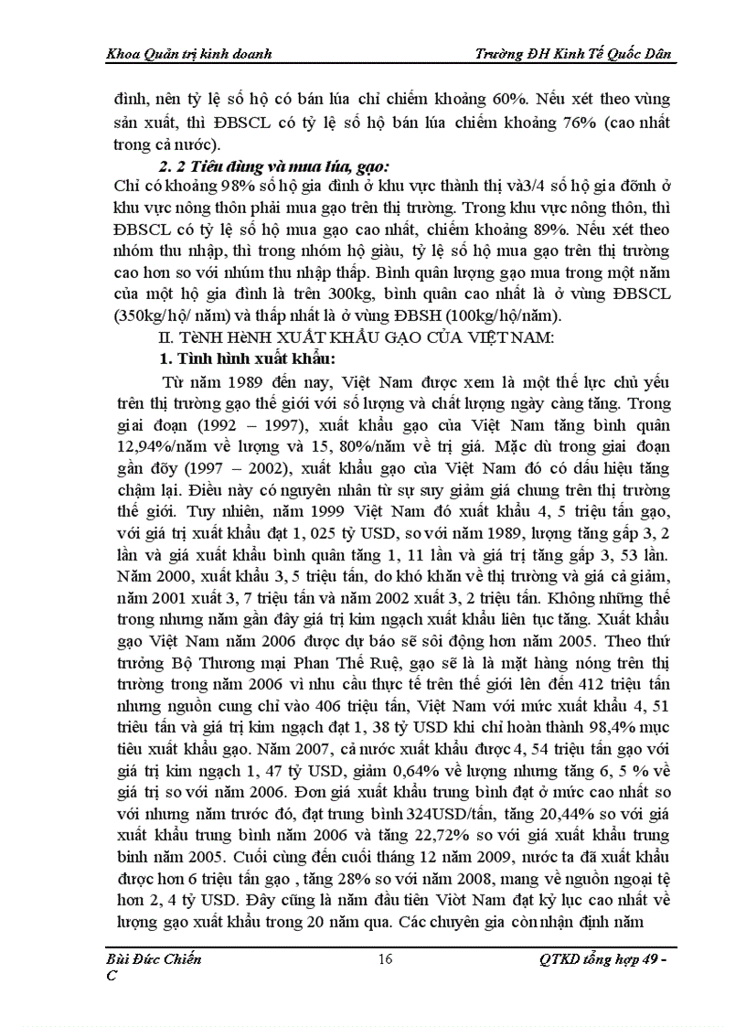 image for page Thực trạng sản xuất và xuât khẩu gạo của Viêt Nam trong thời gian qua