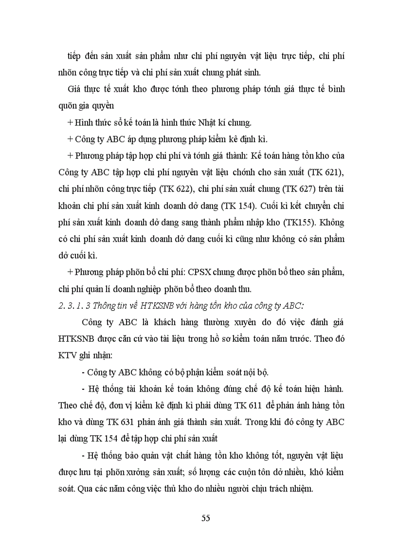 image for page Hoàn thiện quy trình kiểm toán chu kì hàng tồn kho, chi phí và giá thành sản phẩm trong kiểm toán Báo cáo tài chính tại công ty Cổ phần kiểm toán và tư vấn A&C